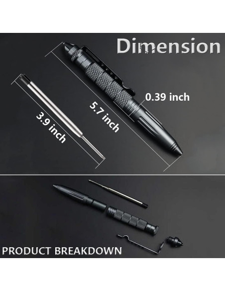 Bolígrafo Táctico Lsqurel Multifuncional 4 Piezas