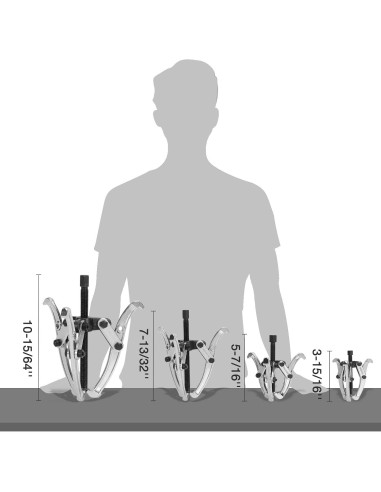 Extractor de Engranajes DURATECH 4 Piezas 3-8 Pulgadas