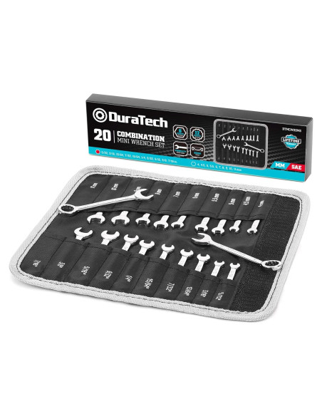 Juego de Llaves Combinadas DURATECH 20 Piezas Métrico 4-11mm