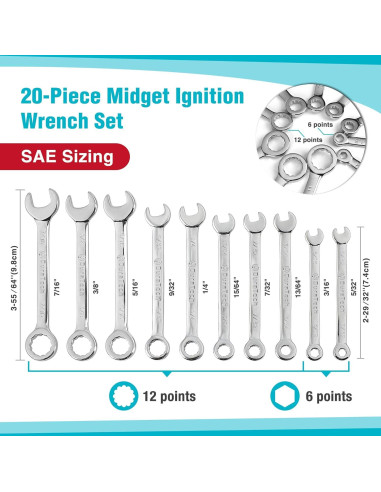 Juego de Llaves Combinadas DURATECH 20 Piezas Métrico 4-11mm