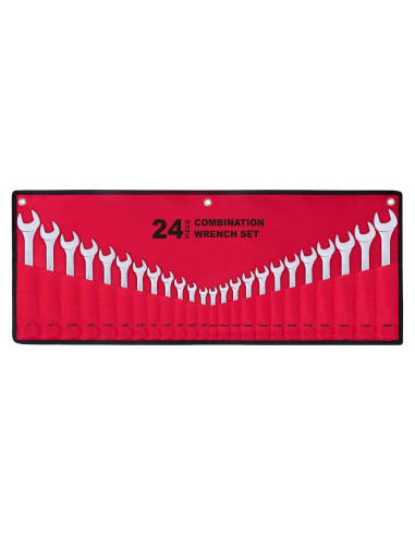 Juego de Llaves Combinadas EFFICERE 24 Piezas Métricas y SAE