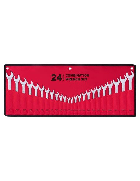 Juego de Llaves Combinadas EFFICERE 24 Piezas Métricas y SAE