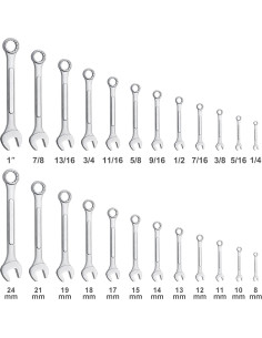 Juego de Llaves Combinadas EFFICERE 24 Piezas Métricas y SAE 2