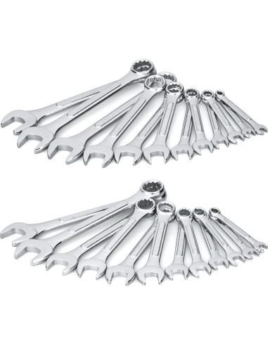 Juego de Llaves Combinadas EFFICERE 24 Piezas Métricas y SAE