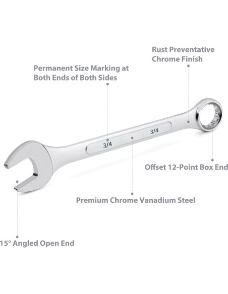 Juego de Llaves Combinadas EFFICERE 24 Piezas Métricas y SAE
