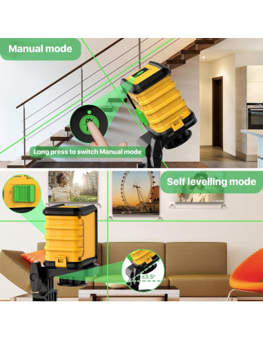 Nivel láser autocompensante DegLasers línea cruzada verde