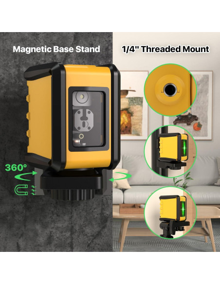 Nivel láser autocompensante DegLasers línea cruzada verde