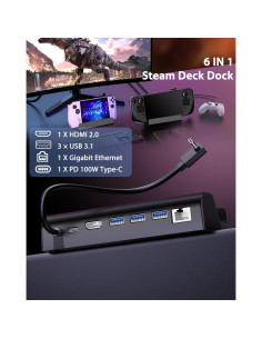 Dock Antank 6-en-1 para Steam Deck y ROG Ally 4K HDMI 2