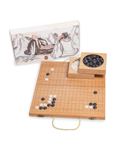 Juego de Go Plegable 19x19 con Tablero de Bambú y Piezas de Jade