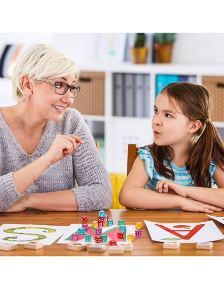 Dados de Juego TecUnite 30 Piezas 14 mm 5 Colores con Bolsa