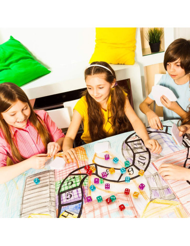 Dados de Juego TecUnite 30 Piezas 14 mm 5 Colores con Bolsa