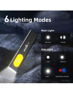 Linterna LED WARSUN T7 675LM Recargable USB-C IPX4 2