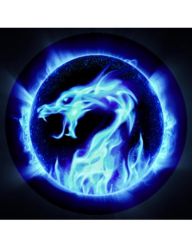 Juego de Dados DND AUSTOR 7 Piezas Dragón Llama Azul