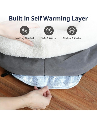 Cama Autocalentable para Gatos Petace 45x35 cm Gris