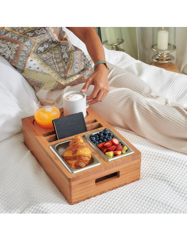 Bandeja para Sofá COZY HEROES de Bambú - Soporte para Bebidas