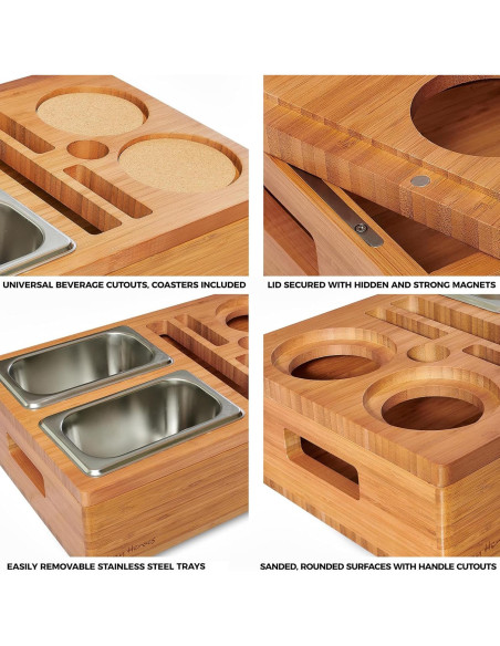 Bandeja para Sofá COZY HEROES de Bambú - Soporte para Bebidas