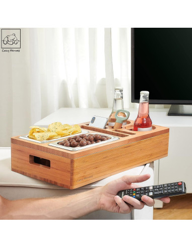 Bandeja para Sofá COZY HEROES de Bambú - Soporte para Bebidas