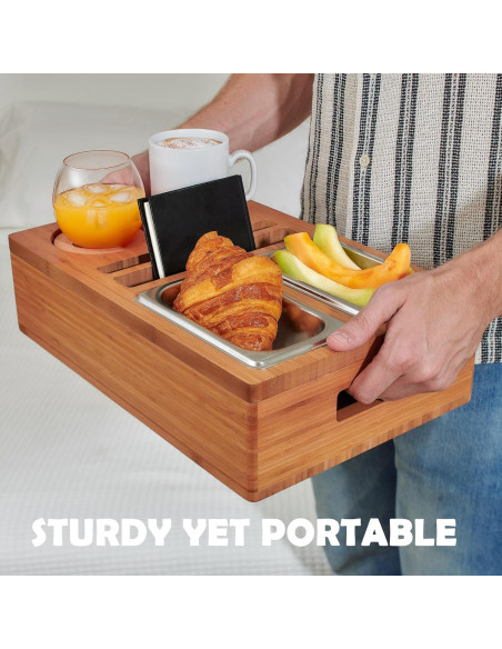 Bandeja para Sofá COZY HEROES de Bambú - Soporte para Bebidas