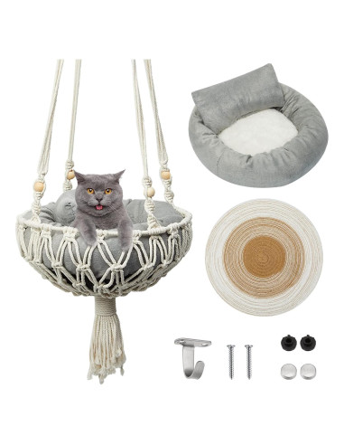 Hamaca de Macramé para Gato Juexica 101,6 x 30,5 cm