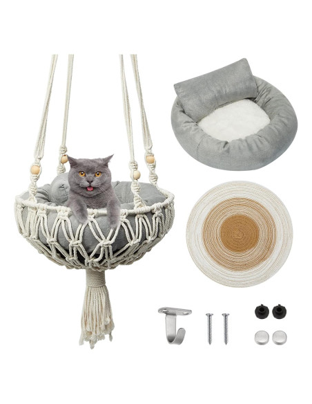 Hamaca de Macramé para Gato Juexica 101,6 x 30,5 cm