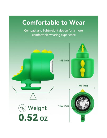 Faros para zapatos Croc FerrDeery Dino 2pcs IPX5