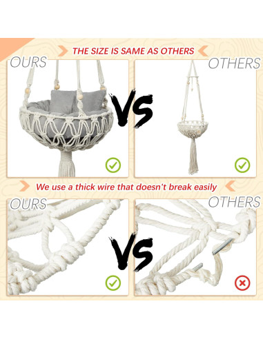 Hamaca de Macramé para Gato Juexica 101,6 x 30,5 cm