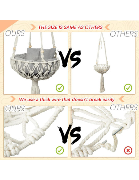 Hamaca de Macramé para Gato Juexica 101,6 x 30,5 cm