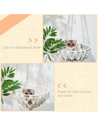 Hamaca de Macramé para Gato Juexica 101,6 x 30,5 cm