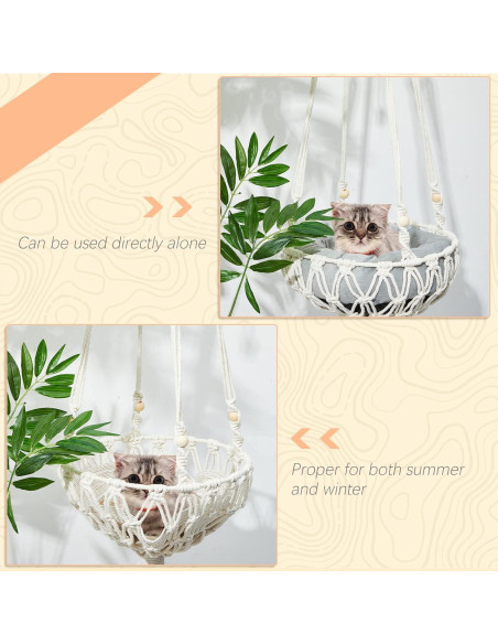 Hamaca de Macramé para Gato Juexica 101,6 x 30,5 cm