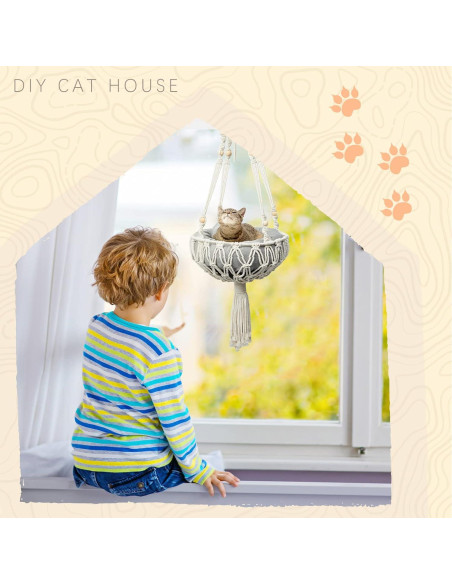 Hamaca de Macramé para Gato Juexica 101,6 x 30,5 cm