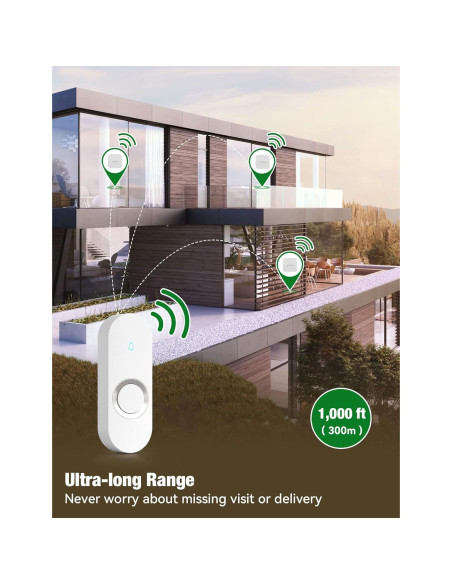 Timbre Inalámbrico AIDA IP55 300m 58 Melodías 110dB