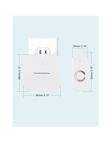 Timbre Inalámbrico AIDA IP55 300m 58 Melodías 110dB