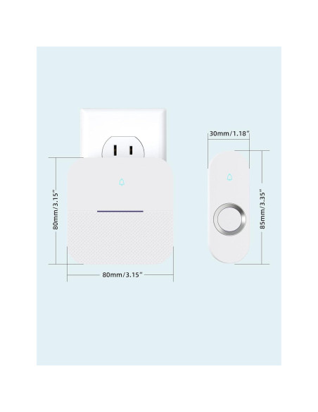 Timbre Inalámbrico AIDA IP55 300m 58 Melodías 110dB