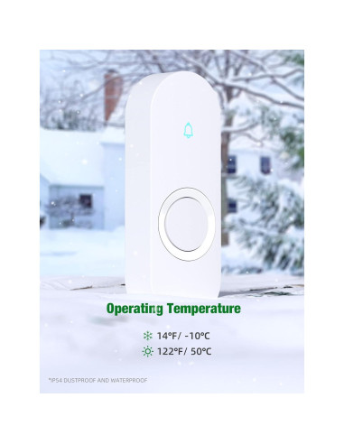 Timbre Inalámbrico AIDA IP55 300m 58 Melodías 110dB