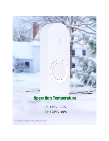 Timbre Inalámbrico AIDA IP55 300m 58 Melodías 110dB