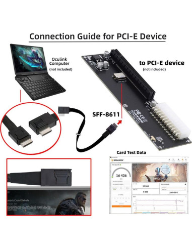 Cable OCuLink SFF-8611 50cm CY PCIe 4.0 Macho a Macho