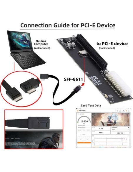 Cable OCuLink SFF-8611 50cm CY PCIe 4.0 Macho a Macho