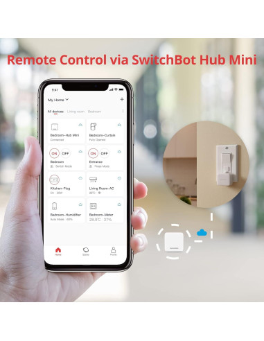 Interruptor Inteligente SwitchBot Bot 3 Unidades + Hub Mini