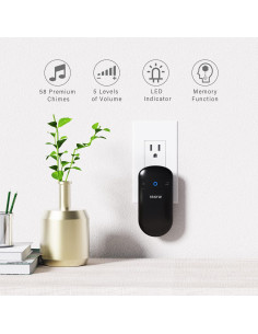 Timbre Inalámbrico SECRUI 2 Receptores 1 Botón 120dB 2