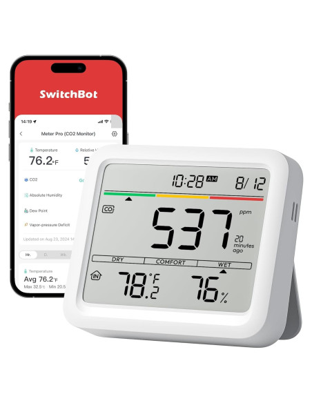 Monitor de Calidad del Aire SwitchBot Meter Pro CO2 5-en-1