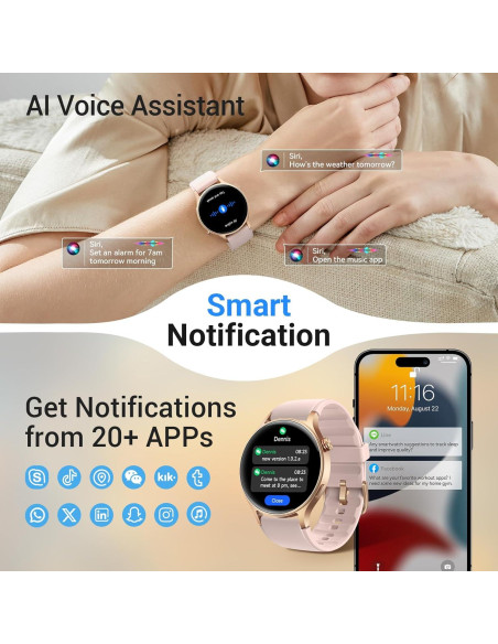 Reloj Inteligente Fitpolo AR-01 Rosa 1.3" AMOLED Salud