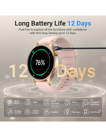 Reloj Inteligente Fitpolo AR-01 Rosa 1.3" AMOLED Salud