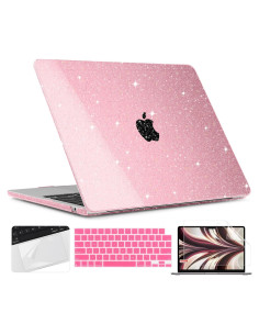 Carcasa Dura TWOLSKOO para MacBook Air 13.6" Rosa Estrella