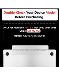 Carcasa Dura TWOLSKOO para MacBook Air 13.6" Rosa Estrella 2