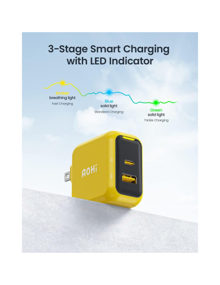 Cargador USB C AOHI 67W Rápido Compacto para MacBook y iPhone