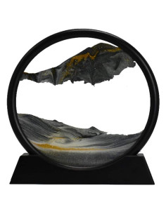 Aoderun Imagen de Arena en Movimiento Redonda 3D 18x20 cm Negro