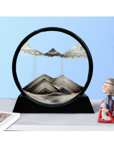 Aoderun Imagen de Arena en Movimiento Redonda 3D 18x20 cm Negro 2