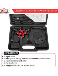 Extractor de Amortiguador Armónico BILITOOLS Kit 3 Garras 2