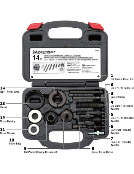 Juego de Herramientas Powerbuilt para Poleas de 14 Piezas