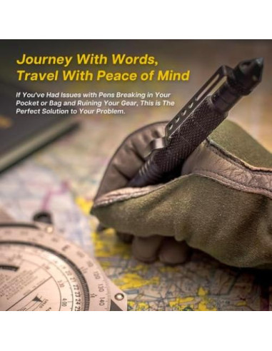 Bolígrafo Táctico TF TAKEFLIGHT - EDC Supervivencia Negro